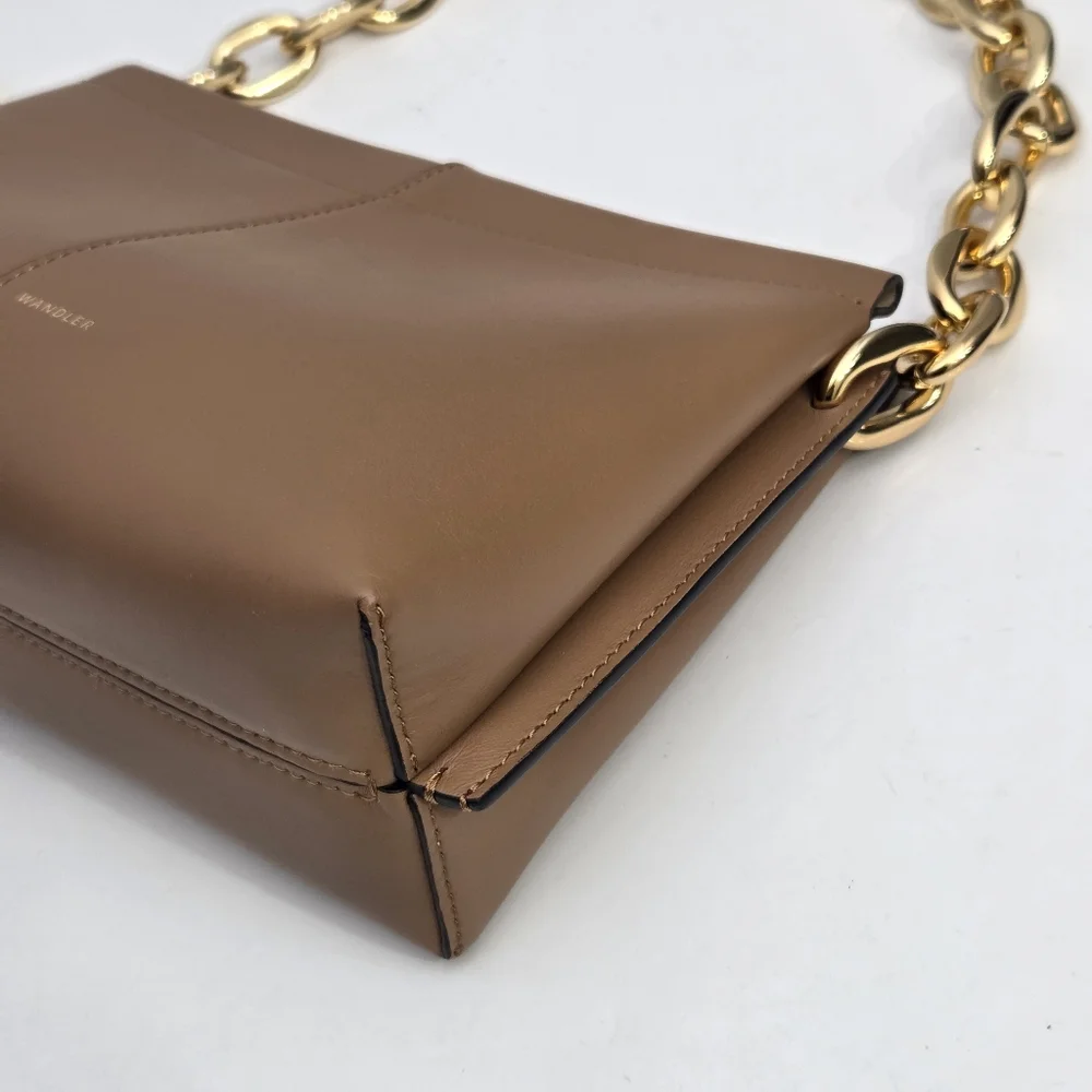 NWT WANDLER MINI CARLY CHAIN STRAP LEATHER SHOULDER BAG - AMBER